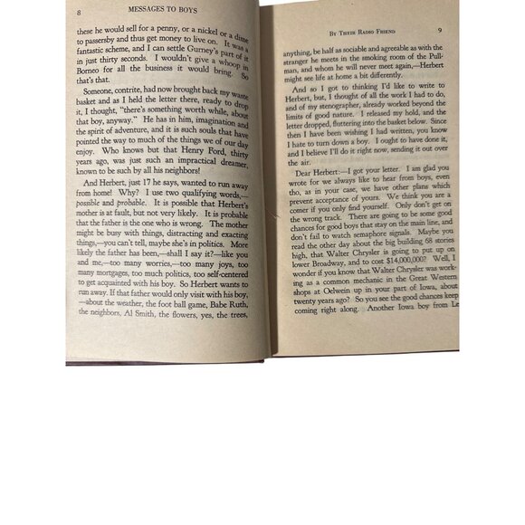 Vintage 1929 Book "Messages To Boys" Radio Friend By E.R. Gurney Morality HC Vtg - Picture 6 of 16